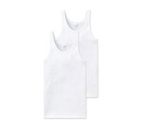 2 Schiesser Unterhemden in Feinripp - Herren - Gr. 48/50 - weiß