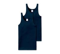 2 Schiesser Unterhemden in Feinripp - Herren - Gr. 60/62 - dunkelblau