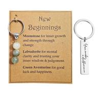 2 Schlüsselanhänger, Design Aus Kristallnaturstein Und Buchstaben, Personalisierte Geschenkanhänger, Exquisite Accessoires, Geeignet Für Die Anpassung Von Geschenken, Täglicher Gebrauch.