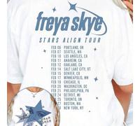 2-seitiges Retro Freya Skye "Silent Treatment" T-Shirt, Stars Align Tour 2026 Festival Shirt, Channel Zombies 4 Nova Bright, Freya Skye Konzert Musik,