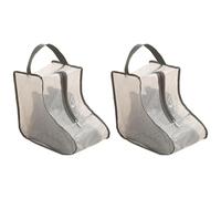 2 Sets Schuhtasche für hohe Stiefel, Aufbewahrungstasche mit verstärktem Griff, hohe Stiefel-Aufbewahrungstaschen, staubdicht, PVC-Schuhschutz, Grauer Rand, 28x20x28cm