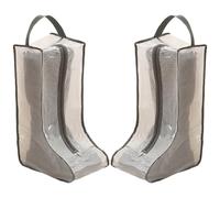 2 Sets Schuhtasche für hohe Stiefel, Aufbewahrungstasche mit verstärktem Griff, hohe Stiefel-Aufbewahrungstaschen, staubdicht, PVC-Schuhschutz, Grauer Rand, 28x20x48cm