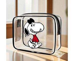 2 Snoopy Reiseorganizer-Taschen mit großer Kapazität aus hochwertigem PVC, TSA-zugelassene tragbare Kosmetiktasche, leicht, langanhaltend, stilvoll, f
