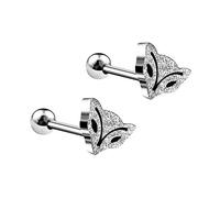 2 Stk Chirurgischer stahl 1,2mm 16 Gauge 6mm 1/4 Glitzernder Fuchs Cartilage Helix Tragus Earring Ohrstecker 3mm Kugel Ohrringe Piercing Schmuck 5582