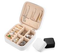 2 STK Reise Schmuckkästchen Klein, Schmuckschatulle, Schmuckaufbewahrung Reise, Schmuckkasten Mädchen Damen Kleine Schmuckbox für Ohrringe Halsketten Ringe Schmuck Aufbewahrung(10,5 x 10,5 x 5,5 cm)