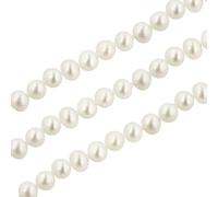 2 Strands Natural AAA Quality Round White Cultured Freshwater Pearl Loose Beads 5-6mm for Jewelry Craft Making 14 Inch per strand FPA-56