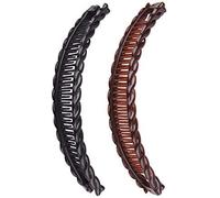 2 Stück 1 schwarze und eine braune Tort-Bananen-Clips, lange Haarspangen, Bananen-Haarkamm, Fischgriff, Haarspangen, Kunststoff, Andere Edelsteine Haarschmuck