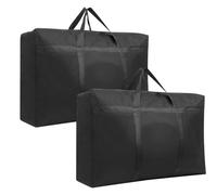 2 Stück 180L Aufbewahrungstasche für Bettdecken, IETWATE 1680D Oxford Heavy Big Bag, Wasserdichte Langlebige Umzugskartons Groß mit Verstärktem Griff, 100 x 55 x 26CM Große Tasche mit Reißverschluss