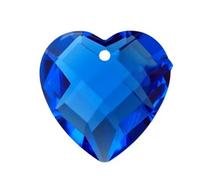 2 Stück 28 mm Herz-Kristall-Kettenanhänger, Pfirsich-Herz-Glasdiamanten(Blue)