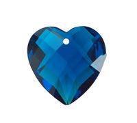 2 Stück 28 mm Herz-Kristall-Kettenanhänger, Pfirsich-Herz-Glasdiamanten(Peacock blue)