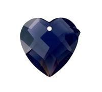 2 Stück 28 mm Herz-Kristall-Kettenanhänger, Pfirsich-Herz-Glasdiamanten(Purple)