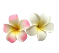 2 Stück 6,9 cm Plumeria Haarspange hawaiianische Schaumstoff-Blumen-Haarspangen Frangipani künstliche Schaumstoff-Haarspangen für Frauen Mädchen Luau Strand Hawaii Tropische Braut Hochzeit Party