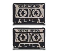 2 Stück 80er Kassette Lustiger Flagge Patch Nylon Taktische Bügelbild Stickerei Abzeichen Iron on Aufnäher mit Nylon Militär Patch Applikation für Jacke Jeans Taschen Kleidung Rucksäcke Weste