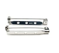 2 Stück 925 Sterling Silber Broschennadeln Rohlinge, ca. 33 mm, Sicherheitsverschluss 4,5 mm - silberfarbene Pin-Back/Brooch Bar für Anstecker, Abzeichen, Schmuck-DIY & Reparatur
