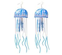 2 Stück Air Jellyfish Silikon Ohrringe handgemachte übertriebene Quaste baumeln für Geburtstagsgeschenk baumeln Tropfen