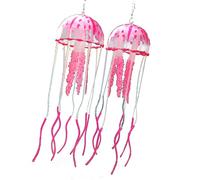 2 Stück Air Jellyfish Silikon Ohrringe handgemachte übertriebene Quaste baumeln für Geburtstagsgeschenk baumeln Tropfen
