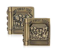 2 Stück Baby Erste Zahn Aufbewahrungsbox für Jungen Mädchen, Vintage Buch Schmuckschatullen Exquisite Zahnsammlung Fall Kleine Schmuck Aufbewahrungsbox Handwerk Geschenk Ornament
