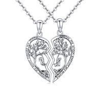 2 Stück Baum des Lebens Schwestern Halskette für Frauen, Sterling Silber Swing Sisters Anhänger Halskette, 18" Kette Baum des Lebens Freundschaft Schmuck Geschenke für Frauen Schwester Weihnachten