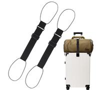 2 Stück Befestigungsgurt für Gepäck, Elastischer Gepäckgurt, Verstellbarer Luggage Strap, Tragbares Reisekoffer Zubehör, für Befestigen von Taschen (Schwarz)