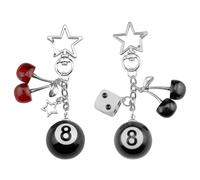 2 Stück Billard Cherry Dice Schlüsselbund, Kreativer Schlüsselbund, Stilvoller Personalisierter Schlüsselbund, Geschenkschlüsselbund