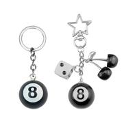 2 Stück Billardschlüsselkette, Kreativer Schlüsselbund, Stilvoller Personalisierter Schlüsselbund, Dekorativer Schlüsselbund, Geschenkschlüsselkette