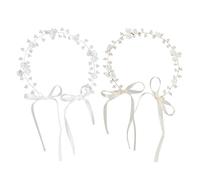 2 Stück Blattförmiges Stirnband, Süßes Sportstirnband, Einfaches Haarband-Stirnband, Geeignet Für Hochzeitsdekoration Und Reisebehörer (Weiß, Gold).