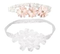 2 Stück Blumen-Stirnbänder, Kinder-Haar-Accessoires, Süße Mädchen-Stirnbänder, Elastische Stirnbänder, Haar-Accessoires, Bekleidungszubehör