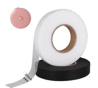 2 Stück Breites Kein Nähen Stoff Bügelband, 64m*20mm Waschfest Textilien Nahtband, Saumband zum Aufbügeln, Stoff Fixierband zum Reparieren, Schmelzbarer Saum-Klebe-Stoffstreifen mit Maßband für Hosen