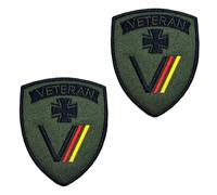 2 Stück Bundeswehr-Veteranen Flagge Patch Abnehmbare Aufnäher mit Stickereiverschluss Taktisch Militär Patch Applikation für Jacke Rucksäcke Kleidung Taschen Weste