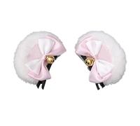 2 Stück Cartoon Tierohren Haarspangen Bärenohren Haarspange Anime Cosplay Lolita Haarspange für Mädchen- Weiß Rosa