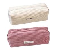 2 Stück Cord-Federmäppchen, Mädchen-Teenager-Federmäppchen, Schul-Federmäppchen, Sloppy-Federmäppchen, Kinder-Federmäppchen