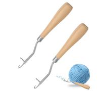 2-Stück Crochet Hook,Anfänger Fangnadel,Häkelset Häkelnadel Set,Erwachsene Knüpfhaken Häkelnadelgriffe,Ergonomische Diy Häkelnadelset,für Stricken Prym Dreadlocks Beginners,Holz Häkelwerkzeuge Zubehör