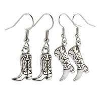 2 Stück Damen Cowboy Ohrringe - Western Cowgirl Stiefel Accessoires - Queen Schmuck