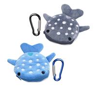 2 Stück Damen-Geldbörse, 2 Karabiner, Tragbare Geldbörse, Münzaufbewahrungstasche, Kleine Hai-Geldbörse