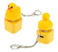 2 Stück Duckeys Quacking Toy, Duck Keycap Schlüsselanhänger, Enten Quacksalber Keychain Typ C Ladung Ente Drückenstall leuchten hängende Ornament für Brieftaschenkleidung Tragbare Spielzeug