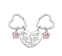 2 Stück Edelstahl Schwester Schlüsselanhänger Set, mit Herz Gravur, Geburtstags- und Feiertagsgeschenk, dekorative Schlüsselringe mit Blumen- und Buch