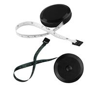 2 Stück einziehbares rundes schwarzes doppelseitiges Körpermaßband / Lineal Nähtuch Tailor Tape weiches Klebeband 150 cm und 150 cm doppelseitiges Design schwarz