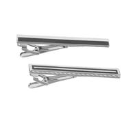 2 Stück Elegante Krawattenklammer für Herren aus Edelstahl, Silber | Minimalistisches Design, Sicherer Halt und Formstabile Ausführung, für Anzug, Büro, Hochzeit und Abendanlass