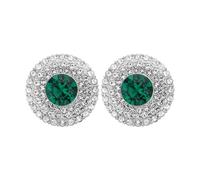 2 Stück Elegante Runde Grüne Strass Manschettenknöpfe aus Legierung | Leicht und Angenehm zu Tragen, Farbbeständig, Klassisch Edel, für Formelle Anlässe und Feiertage