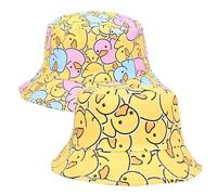 2 Stück Enten Reversibel Fischerhut für Damen Herren, Wendbares Fischerhüte Strand Bucket Hat Modisch Sommerhut Hut Leicht Faltbar Anglerhut Doppelseitig Retro Eimer Hüte für Wandern Urlaub Karneval