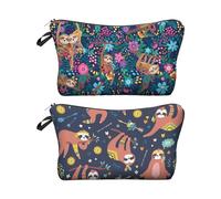 2 Stück Faultier-Kosmetiktasche, Kosmetiktasche Mit Großem Fassungsvermögen, Reise-Kosmetiktasche, Tragbare Kosmetiktasche, Doppellagige Kosmetiktasche