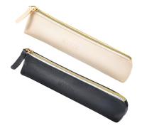 2 Stück Federmäppchen Leder Federmäppchen Kunstleder Federpenal Schmal Stifteetui Leder Tragbare Kleines Täschchen mit Reißverschluss für Kosmetika Geeignet für Kosmetikaufbewahrung und Schreibwaren