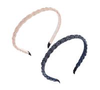 2 Stück Geflochtene Perlenketten-Stirnbänder, Glitzernde Gedrehte Stirnbänder, Traditionelle Stirnbänder, Kleider-Stirnbänder, Samt-Stirnbänder, Elegante Stirnbänder Für Frauen