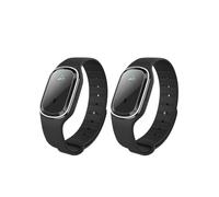 2 Stück GFOUK Ultraschall- Fettabbau Armband, 2024-Upgrade Ultraschall Armband Zum Abnehmen Damen, GFOUK-Ultraschall-Armband, Ultraschall-Körperform-Armband, Verstellbares Titanium-Armband (Schwarz)