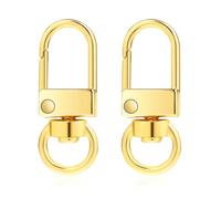 2 Stück Gold Karabinerhaken Metall Schlüsselanhänger Krallenverschlüsse Drehbare karabiner Lanyard Verschlüsse für DIY Handtasche Keychain Schlüsselring Stecker Schmuck