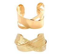 2 Stück Goldene Armbänder, Oberarmreif Armreif, Verstellbar Und Minimalistisch, Boho Armreif Silber Damen, Wickelarmband Damen