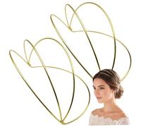 2 Stück goldene Tiara-Stirnband-Basis, Draht-Kopfschmuck für selbstgemachte Kronen, elegantes Haarteil für Hochzeit und Cosplay.