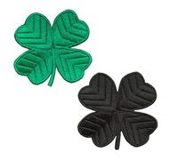 2 Stück Grüner und schwarzer Klee Flagge Patch Bügelbild Aufbügler Iron On Sew On Flicken Taktisch Militär Applikation für Kleidung Baseballkappe Taschen Weste Jacke Rucksäcke