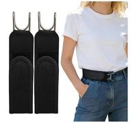 2 Stück Gürtel Ohne Schnalle Herren Damen, Elastischer Schnallenloser Gürtel,Taktischer Gürtels Mit Metallhaken Und Klettverschluss Unisex Unsichtbarer Taillengurt Für Männer Frauen Freizeit Busines