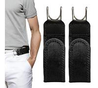 2 Stück Gürtel Ohne Schnalle, Unsichtbarer Elastischer Schnallenloser Gürtel Herren & Damen, Schwarz Buckle Less Belt mit Metallhaken, Verstellbar mit Klettverschluss für Alltag und Freizeit
